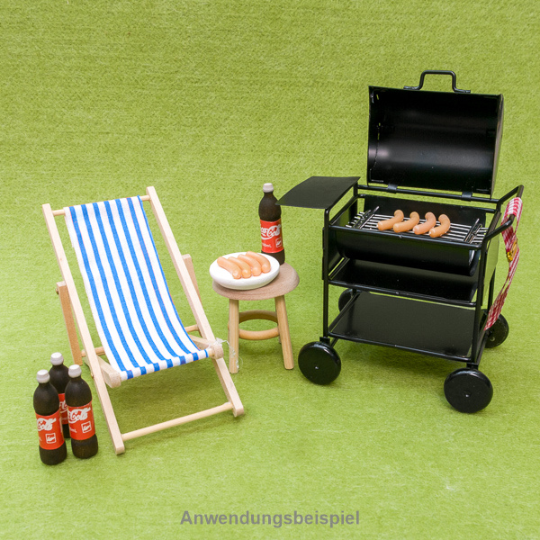Miniatur Grill Für Puppenhaus 1:12 - BBQ Modell 5,6x2,2x6cm Für Puppenküche