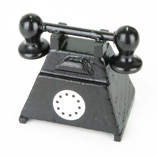 Telefon Telefonbuch schwarz rot Nostalgie Puppenstube Miniatur 1:12 Neu 