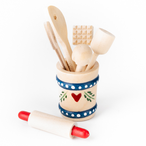 Kochlöffel Set aus Holz für Puppenhaus