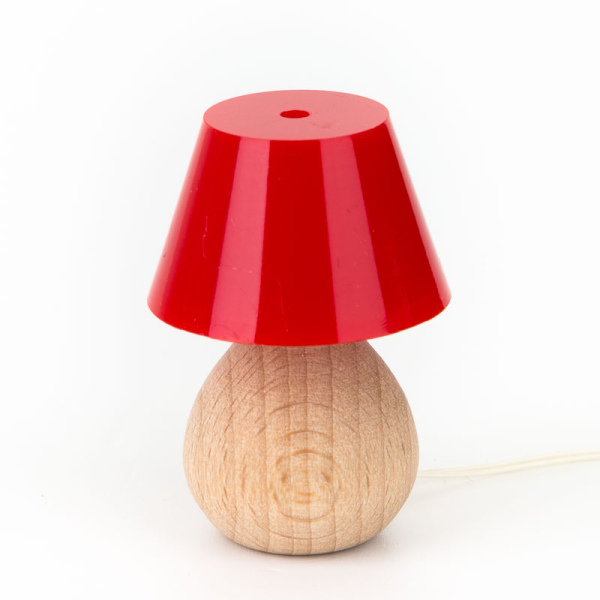 Tischlampe mit Holzfuß für Puppenhaus