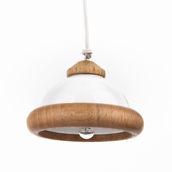 Hängelampe 3,5V mit Holzrand für Puppenhaus