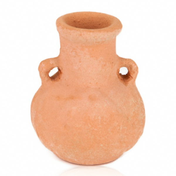 Zubehör für Weihnachtskrippen Miniatur Vase aus Ton Höhe 6 cm Amphore