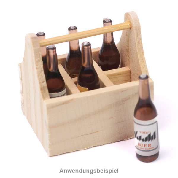 Beliebt Puppenhaus Zubehör Mini 6 Weinflaschen mit Holzrahmen 