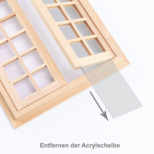 Terrassentür mit Acrylscheiben für Puppenhaus, 8,99