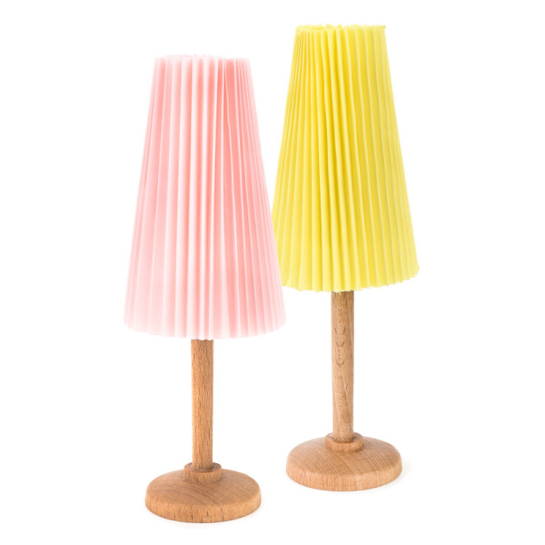 Stehlampe mit Stoffschirm orange für Puppenhaus,Puppenstube Kahlert 10223 