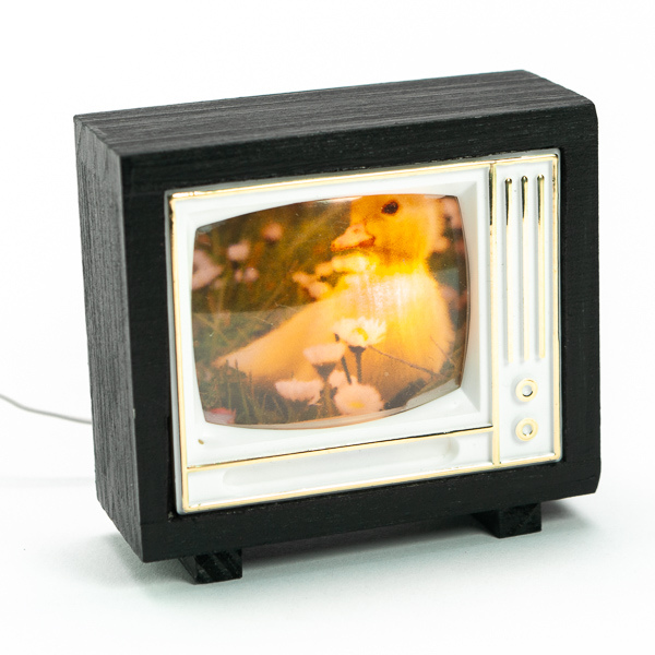 Puppenhaus Miniatur Breitflach LCD Fernseher mit Fernbedienung Grau 