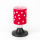 Tischlampe mit Schirm rot-weiß gepunktet
