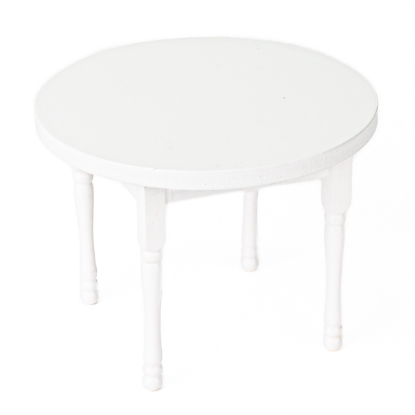 runder Tisch, 4 Beine WEISS