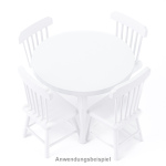 runder Tisch, 4 Beine WEISS