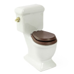 Porzellan - Toilette mit Spülkasten WEISS