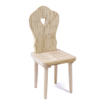 rustikaler Dekostuhl mit Herz NATUR