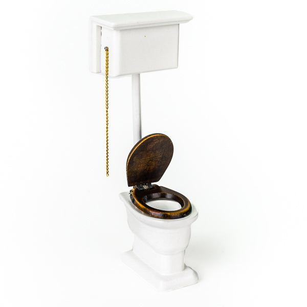 WC mit hohem Spülkasten WEISS