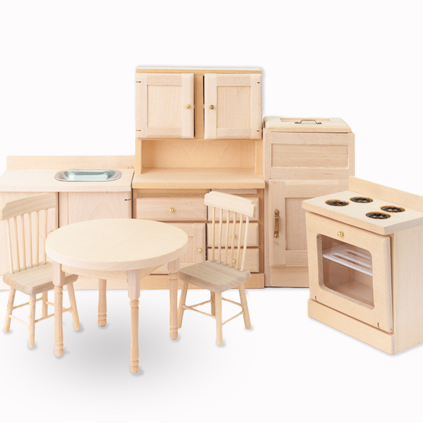 Komplettset Küchenmöbel 7-tlg NATUR