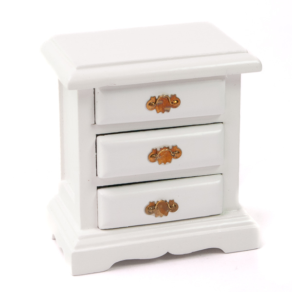 Nachttisch 3 Laden WEISS