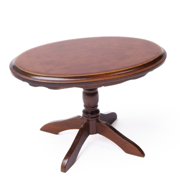 Couchtisch oval mit Mittelfuß MAHAGONI