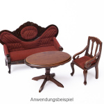 Couchtisch oval mit Mittelfuß MAHAGONI