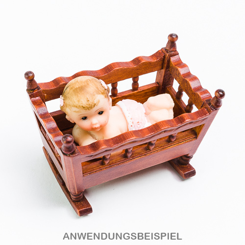 Puppenstubenzubehör Mini Kinderzimmer Baby Wiege Schaukelpferd für Puppe