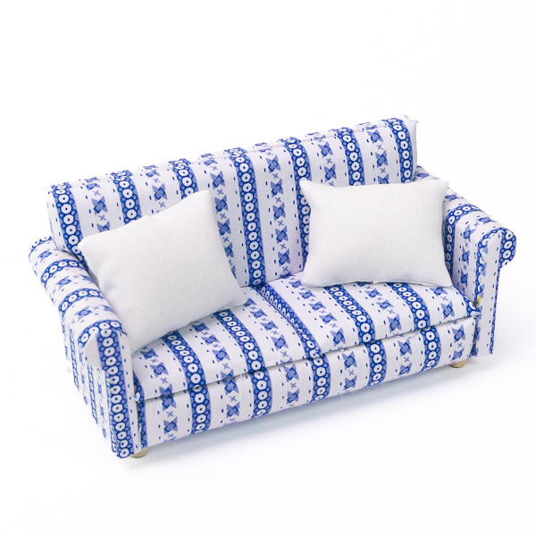 Polstersofa mit blauen Streifen, 10,95 €