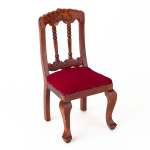 Stuhl mit rotem Polster MAHAGONI