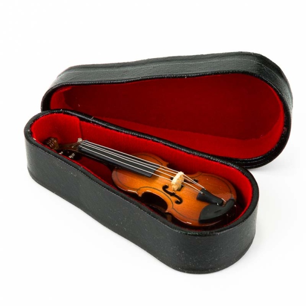 Miniatur Holz Violine Geige Musikinstrument Puppenzubehör für Puppenhaus 