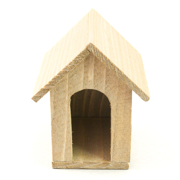 Hundehütte aus Holz für Puppenhaus