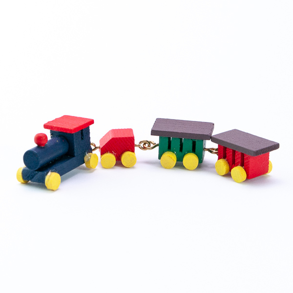 Puppenhaus Spielzeug Eisenbahn Lokomotive Weihnachten Holz groß Maßstab 1:12 