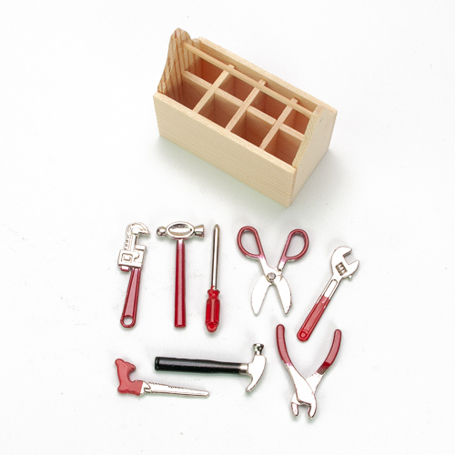 Puppenstuben Zubehör Werkzeuge Hammer Schere Säge Bandmaß Deko Miniaturen