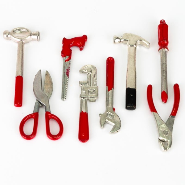 Puppenstuben Zubehör Werkzeuge Hammer Schere Säge Bandmaß Deko Miniaturen